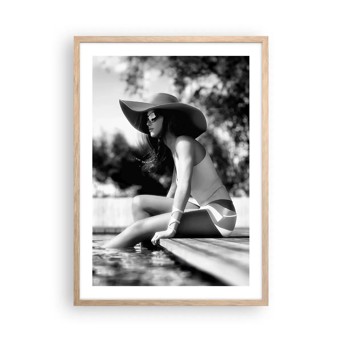 Plakat i ramme af lyst egetræ - Sommerdrøm - 50x70 cm