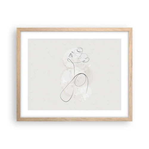 Plakat i ramme af lyst egetræ - Spiralen af skønhed - 50x40 cm