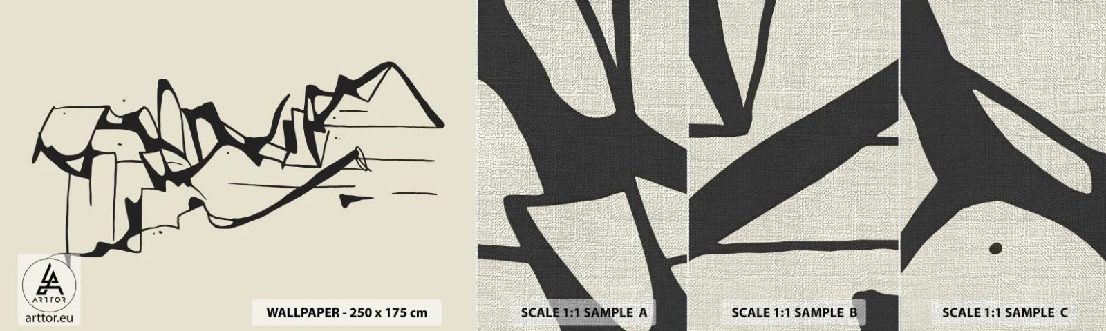 Prøve Fototapet Premium Canvas - Måske et landskab - Minimalisme, Stykke, Linje - 100x30 cm