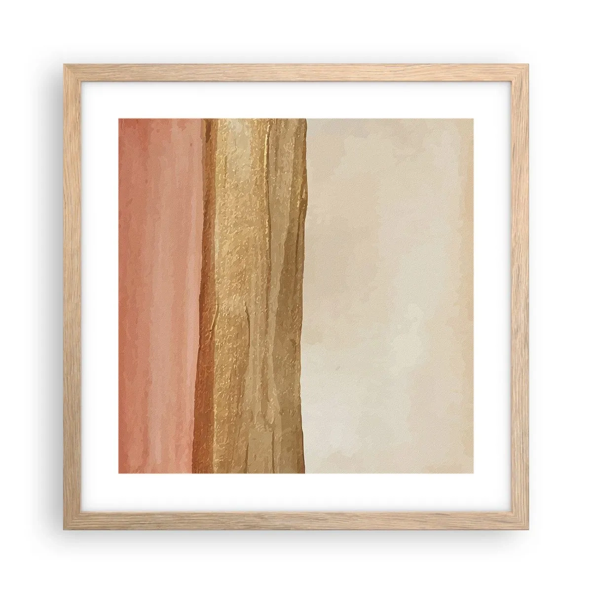 Plakat i ramme af lyst egetræ - Lodret sammensætning - 40x40 cm