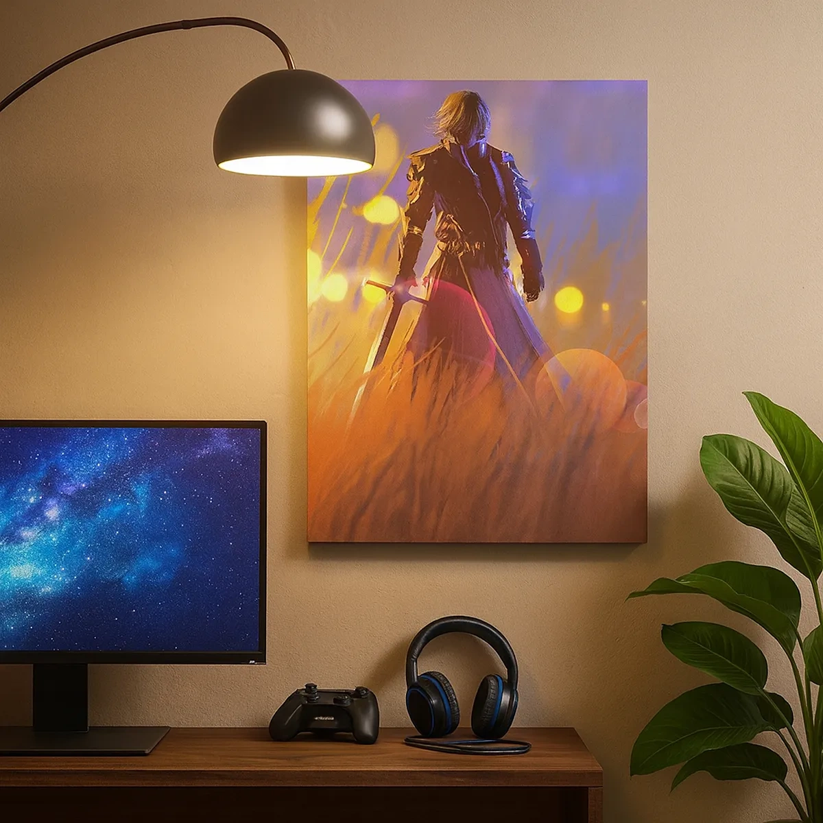 Lærredstryk - Billede på lærred - Herreløs ridder - 50x70 cm