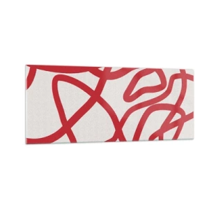 Billede på glas - Rød på hvid - 100x40 cm