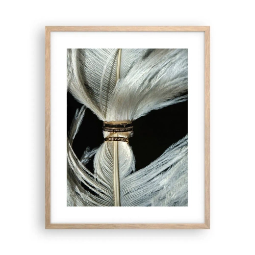 Plakat i ramme af lyst egetræ - ...og jeg vil ikke forlade dig... - 40x50 cm