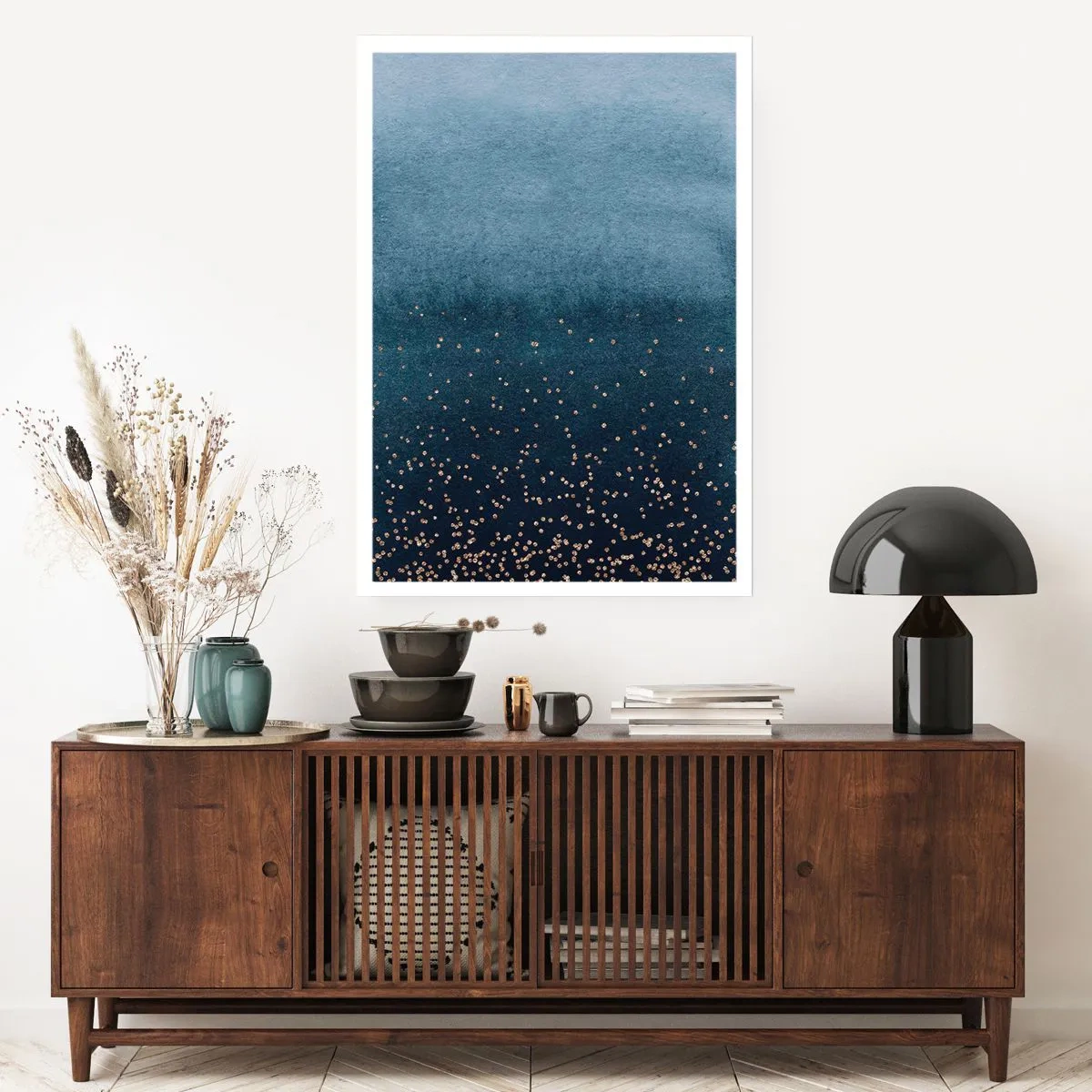 Plakat - Sammensætning - blå faser - 30x40 cm