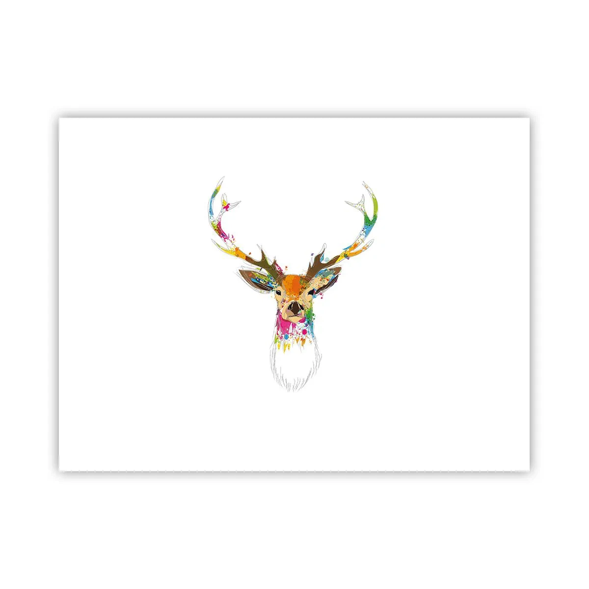 Plakat - Blid kronhjort badet i farver - 40x30 cm