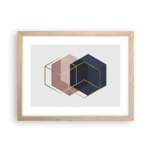 Plakat i ramme af lyst egetræ - Styrken ved enkelhed - 40x30 cm