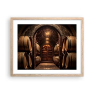 Plakat i ramme af lyst egetræ - Atmosfærisk kælder - 50x40 cm