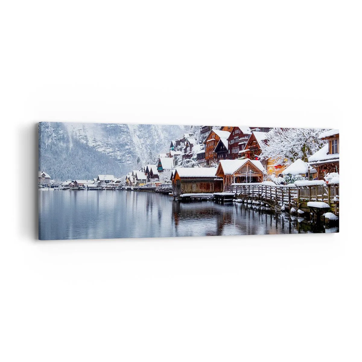 Lærredstryk - Billede på lærred - I en vinterdekoration - 90x30 cm