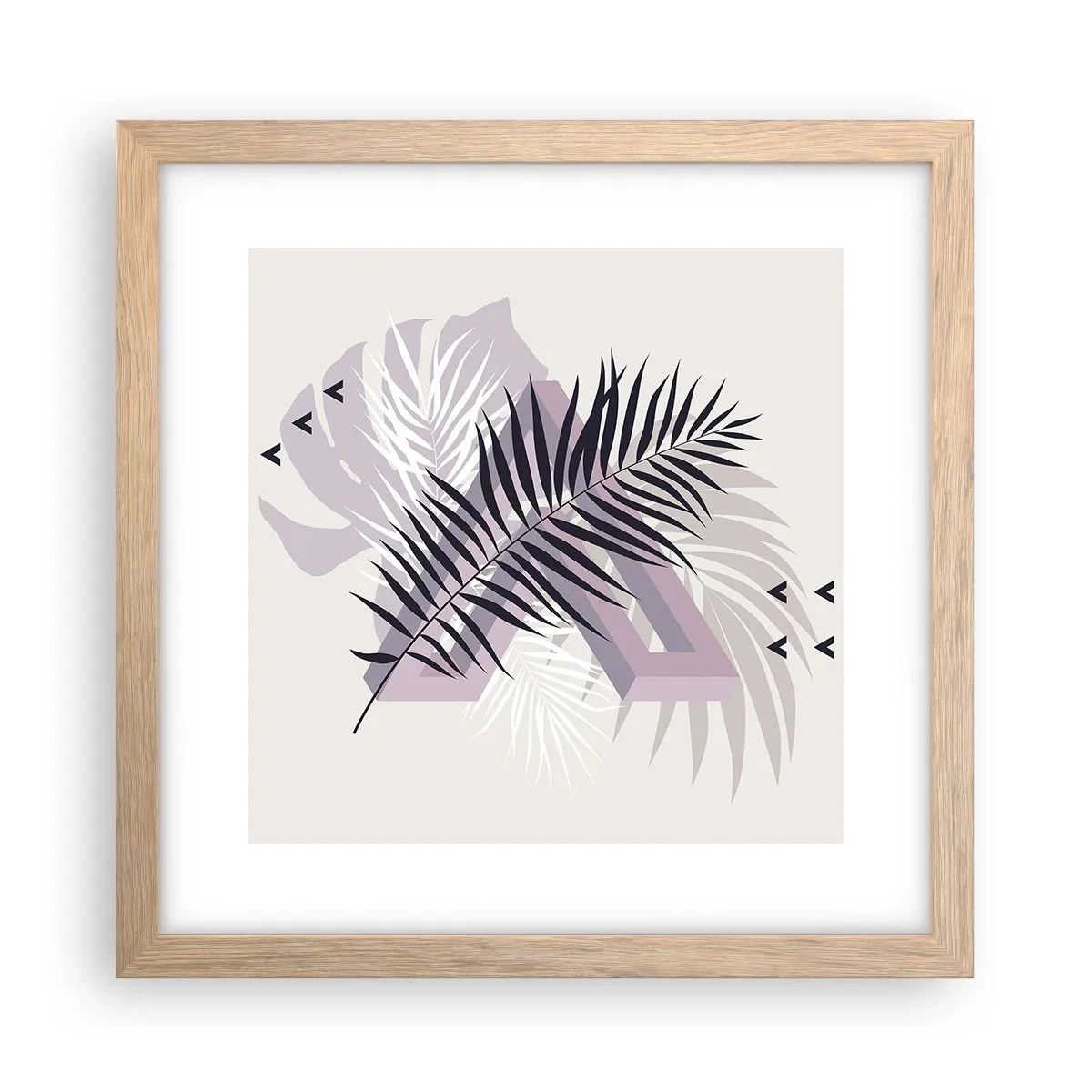 Plakat i ramme af lyst egetræ - Skygge af en skygge - 30x30 cm
