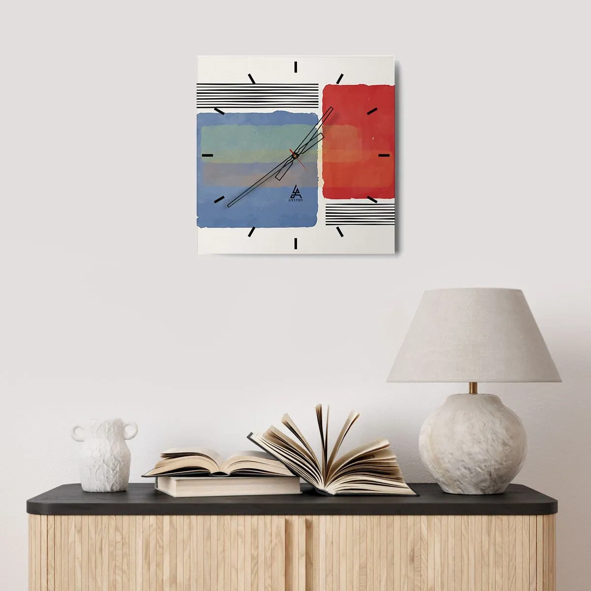 Vægur, Uret - Geometriens ånd og bogstav - 30x30 cm