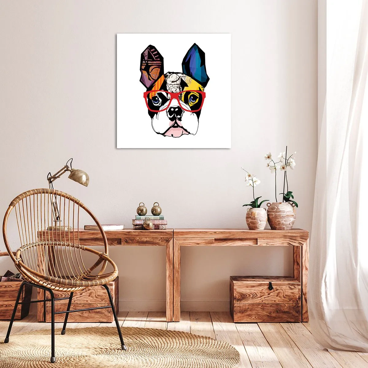 Lærredstryk - Billede på lærred - Intellektuel - 70x70 cm