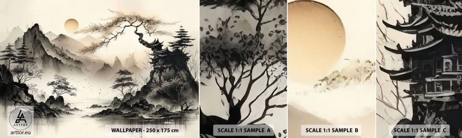 Fototapet Prøve Standard Eco - Orientens unikke charme - Asien, Japan, Udsigt - 100x30 cm