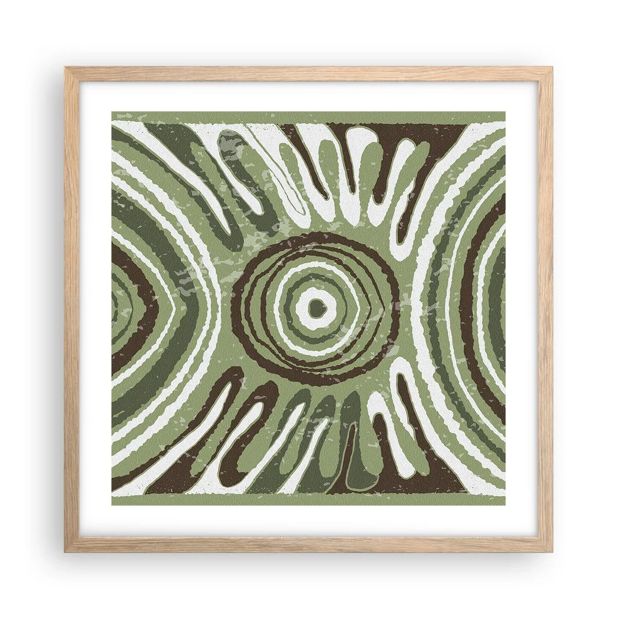 Plakat i ramme af lyst egetræ - Eksplosion af følelser - 50x50 cm