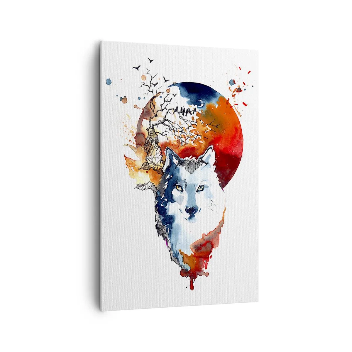 Lærredstryk - Billede på lærred - Næse til næse med natten - 80x120 cm