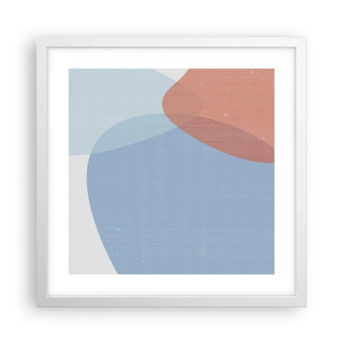 Plakat i hvid ramme - Pastelfarvede relationer - 40x40 cm