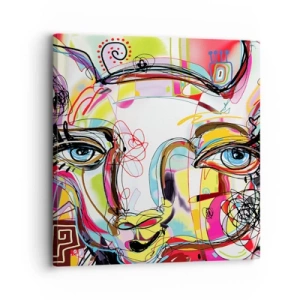 Lærredstryk - Billede på lærred - Rigdommen ved katteeksamen - 30x30 cm