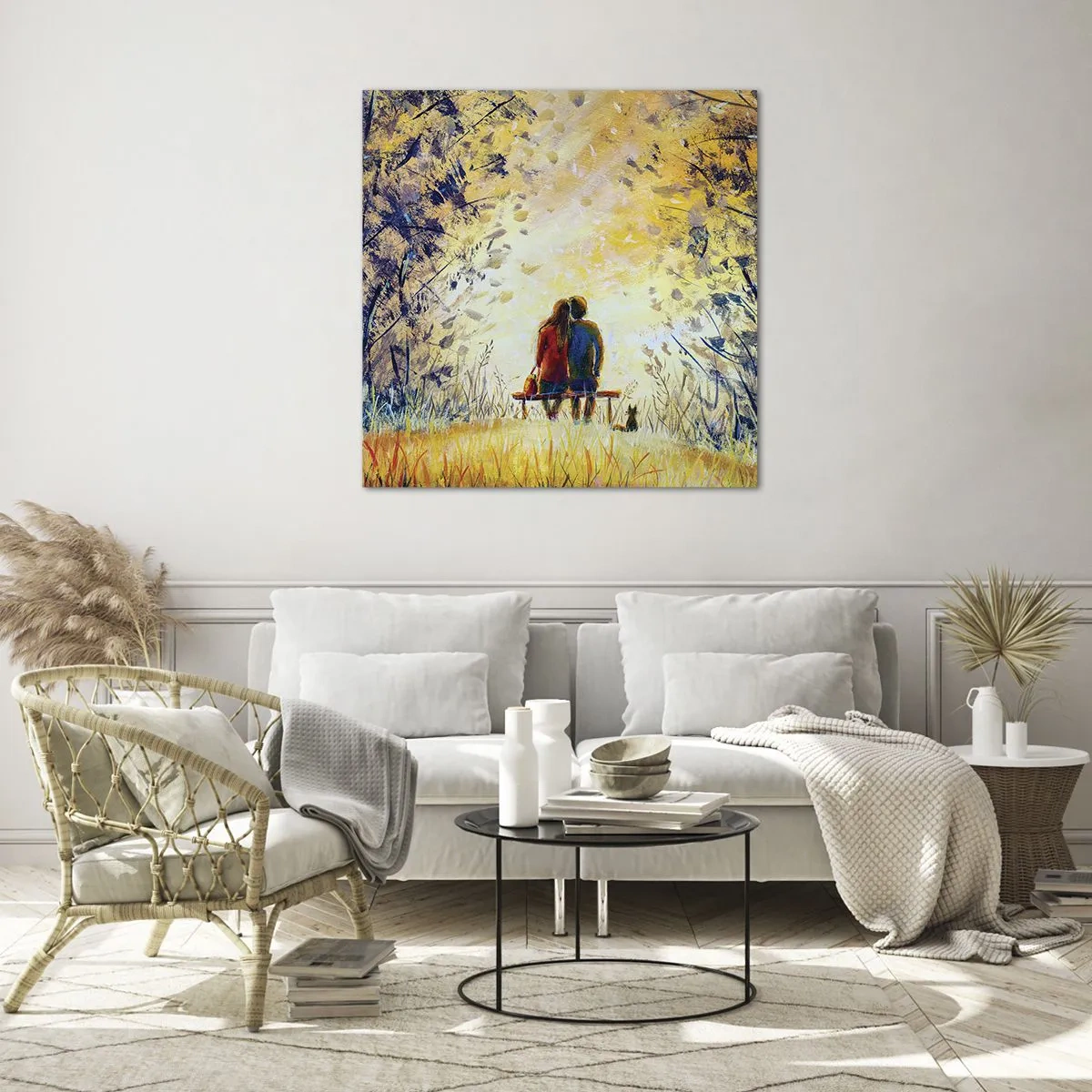 Billede på glas - Et magisk øjeblik - 70x70 cm