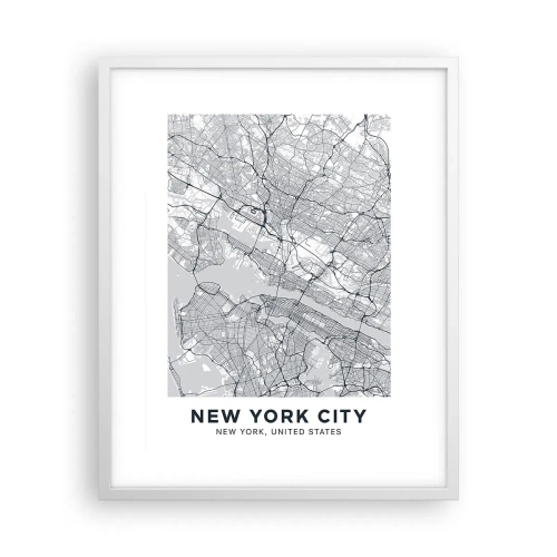 Plakat i hvid ramme - Anatomi af en storby - 40x50 cm