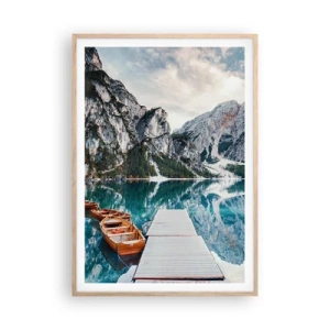 Plakat i ramme af lyst egetræ - Vi vil vise dig skønheden - 70x100 cm