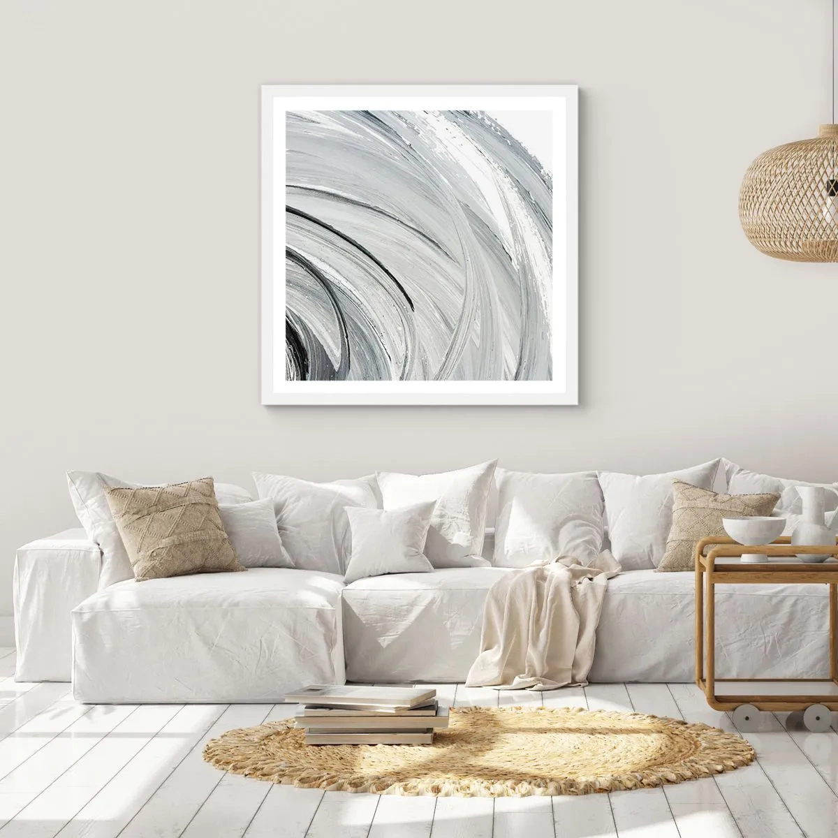Plakat i hvid ramme - Orbital komposition - 60x60 cm