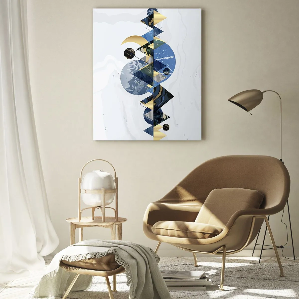 Billede på glas - Geometrisk landskab - 50x70 cm
