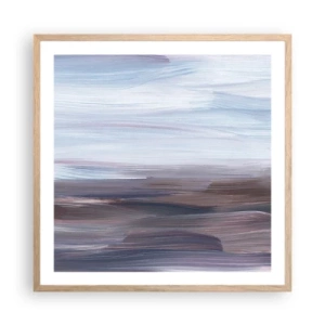 Plakat i ramme af lyst egetræ - Elementer: vand - 60x60 cm