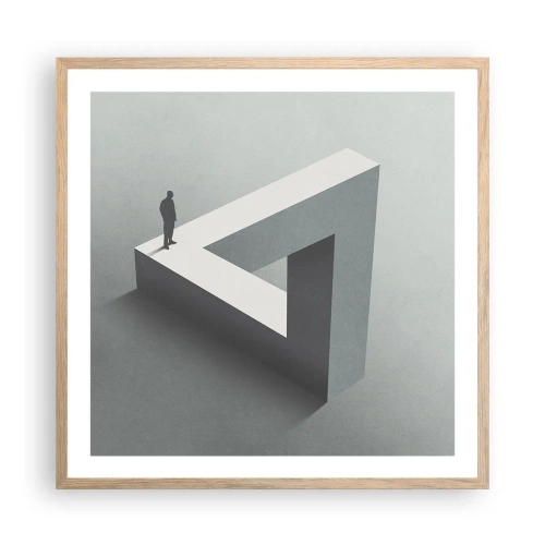 Plakat i ramme af lyst egetræ - Og dog er det muligt - 60x60 cm