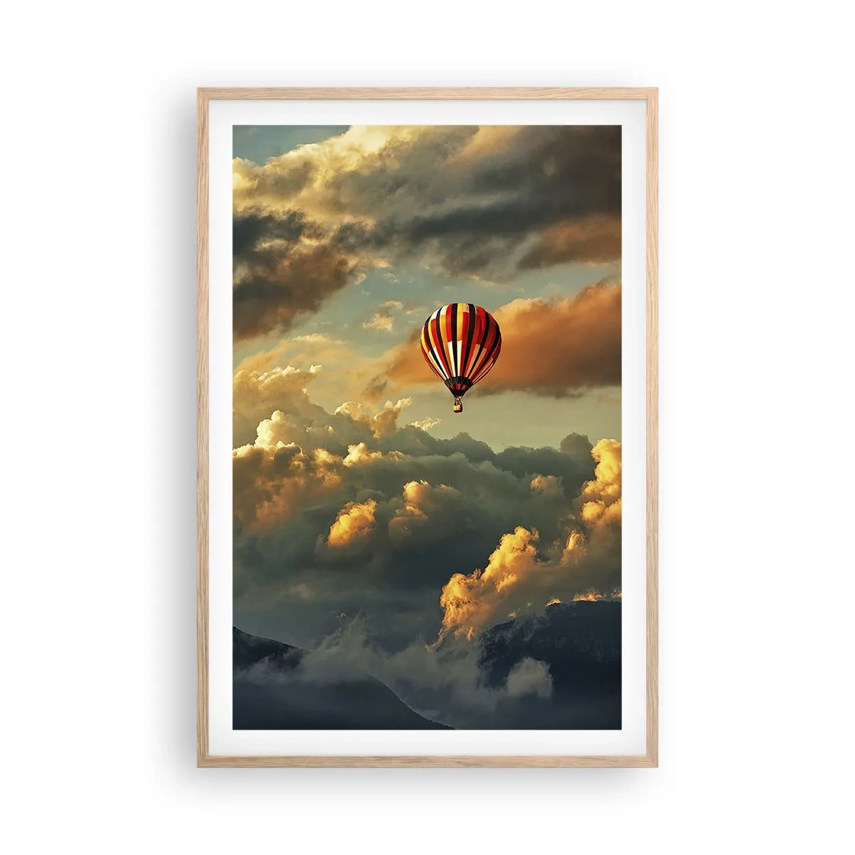 Plakat i ramme af lyst egetræ - Jeg går, fordi jeg vil - 61x91 cm