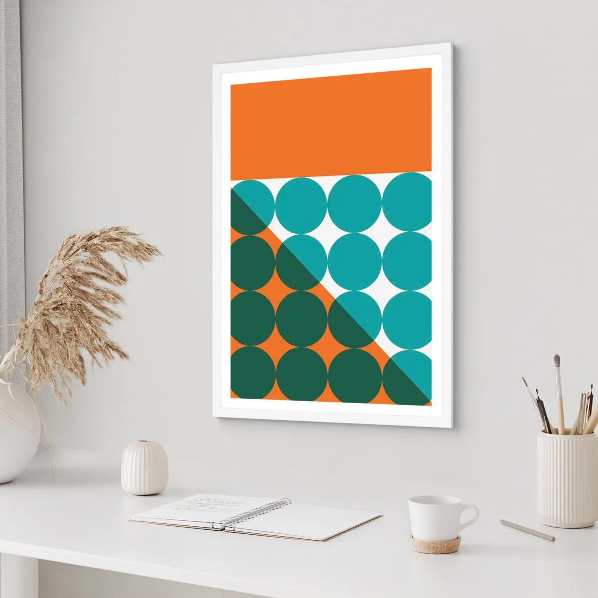 Plakat i hvid ramme - Op og over - 70x100 cm