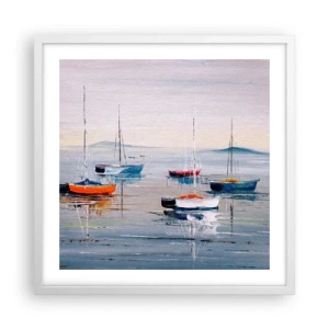 Plakat i hvid ramme - Et velfortjent hvil - 50x50 cm