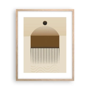 Plakat i ramme af lyst egetræ - Forskellige stater - 40x50 cm