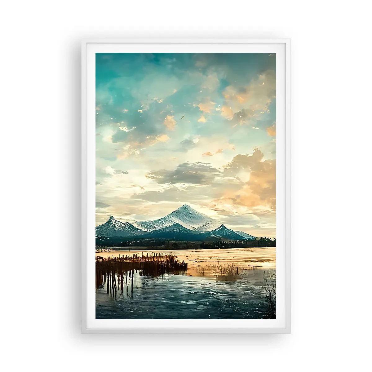 Plakat i hvid ramme - Under himlens beskyttelse - 70x100 cm