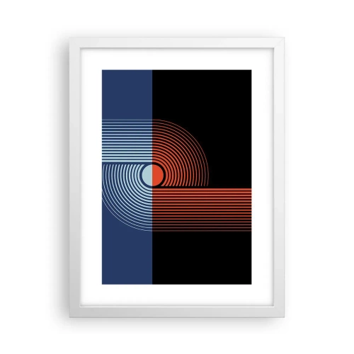 Plakat i hvid ramme - I en geometrisk omfavnelse - 30x40 cm