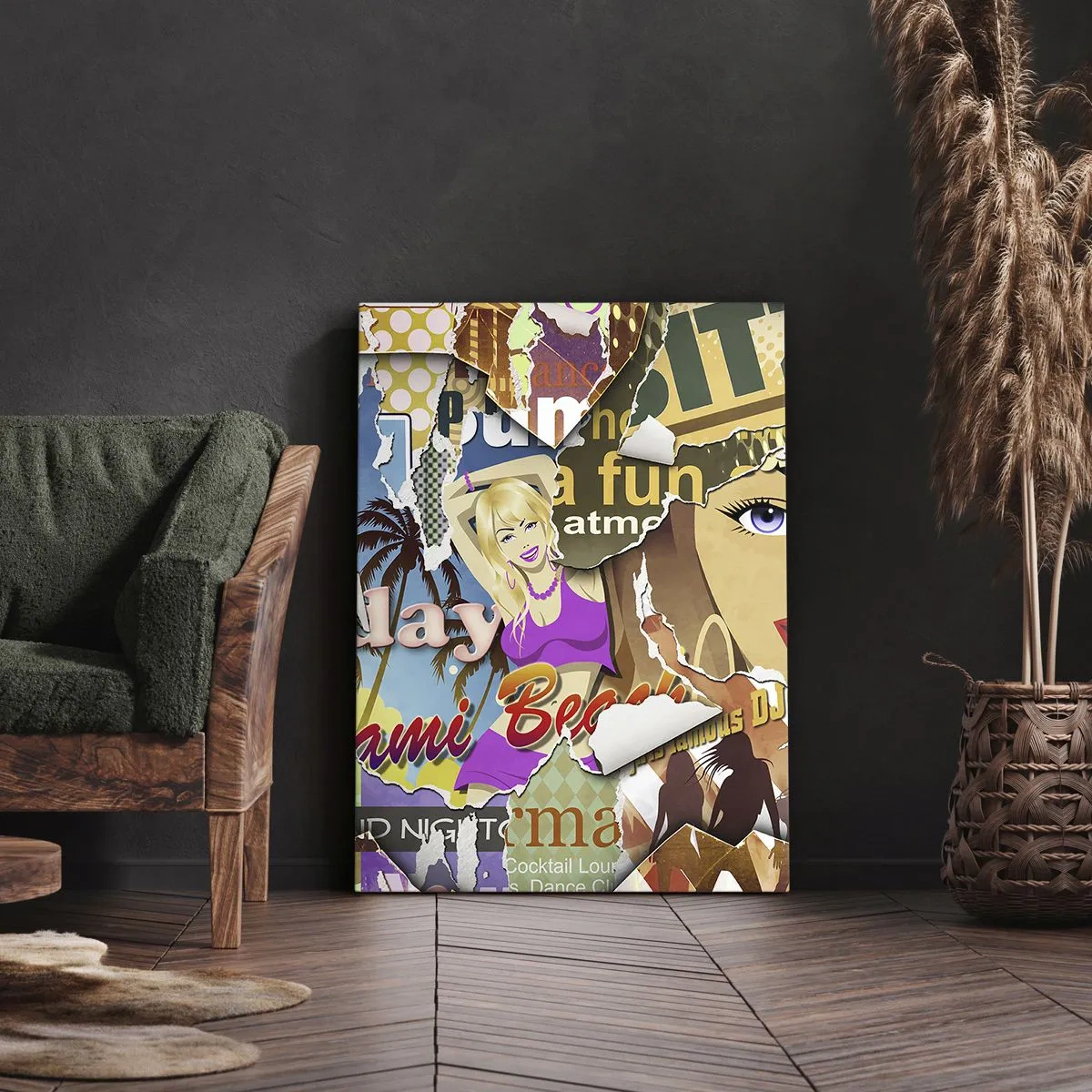 Lærredstryk - Billede på lærred - Tilbageblikke på ferien - 45x80 cm