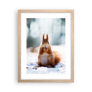 Plakat i ramme af lyst egetræ - Og hvad kigger du på? - 30x40 cm