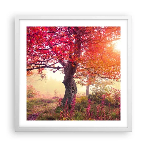 Plakat i hvid ramme - Et væld af blomstring - 50x50 cm