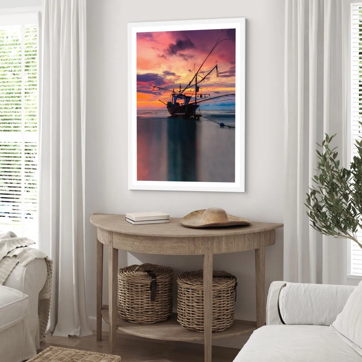 Plakat i hvid ramme - En eksotisk aften - 30x40 cm