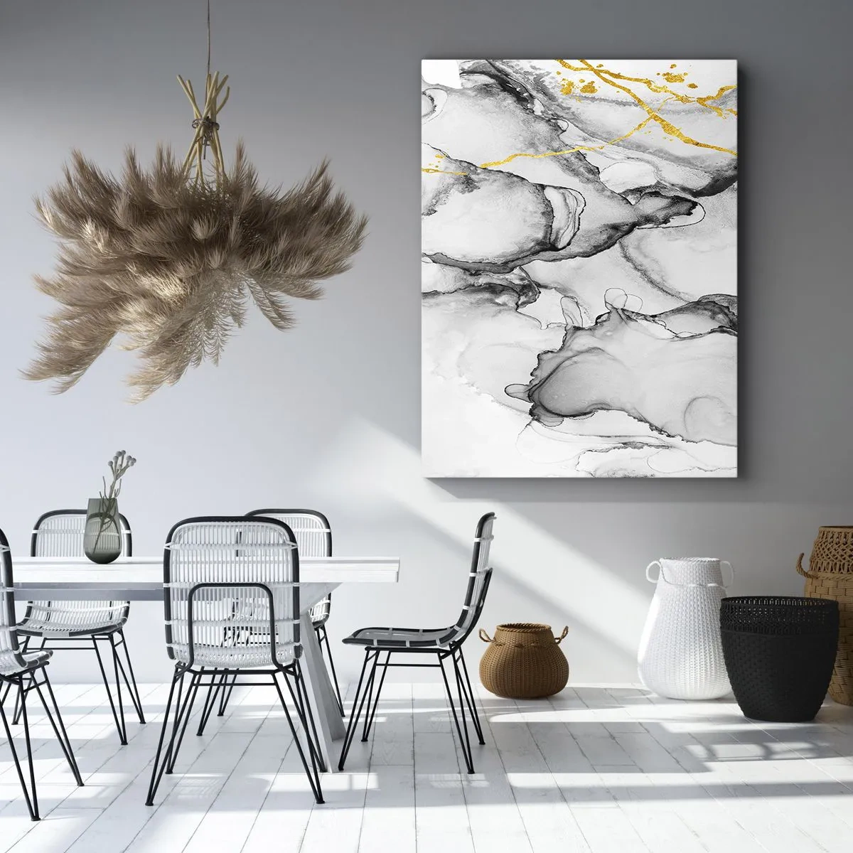 Lærredstryk - Billede på lærred - Sammensætning med guldmotiv - 50x70 cm