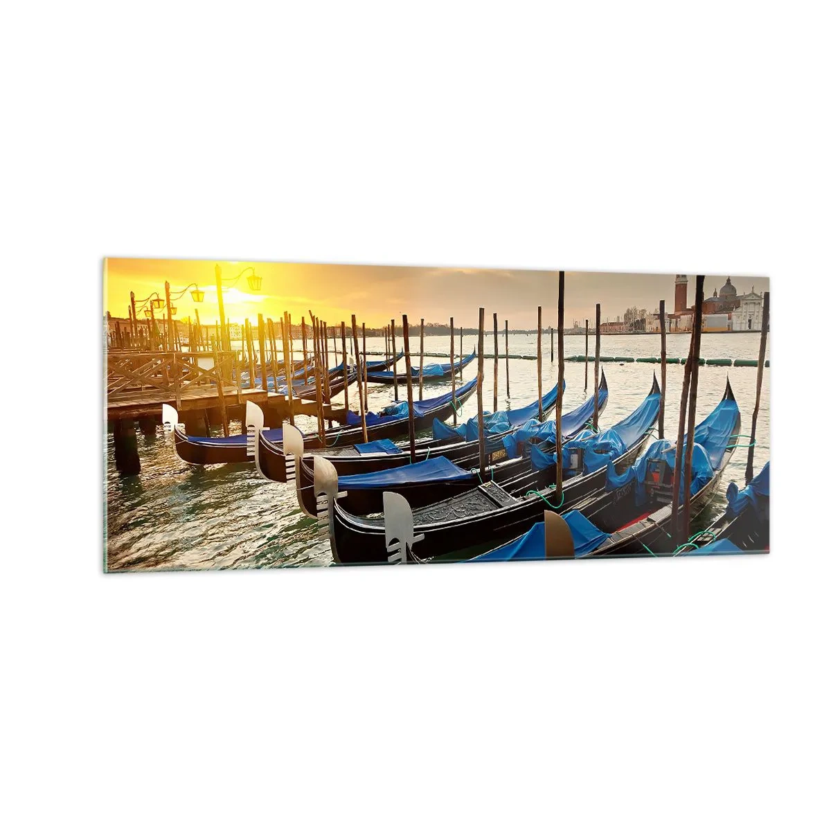 Billede på glas - Før travlheden kommer - 100x40 cm