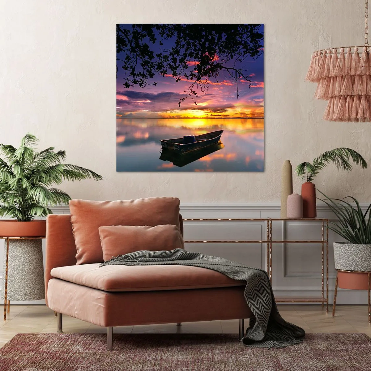 Lærredstryk - Billede på lærred - "Det ser ud til, at du hænger midt på himlen..." - 30x30 cm