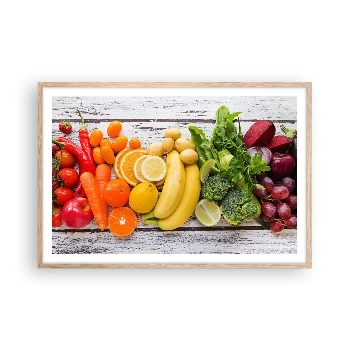 Plakat i ramme af lyst egetræ - Er det ikke nok? - 91x61 cm