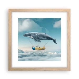 Plakat i ramme af lyst egetræ - Hvorfor ikke? - 30x30 cm