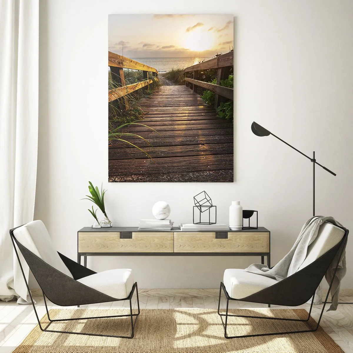 Billede på glas - Og direkte til kysten - 50x70 cm
