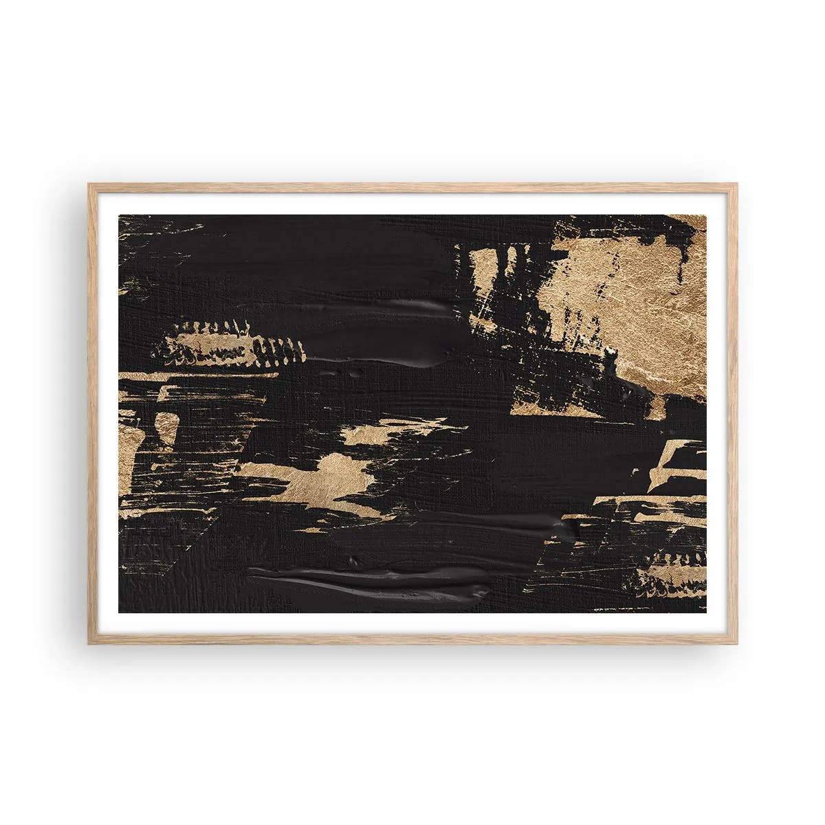 Plakat i ramme af lyst egetræ - Et spor af berøring - 100x70 cm