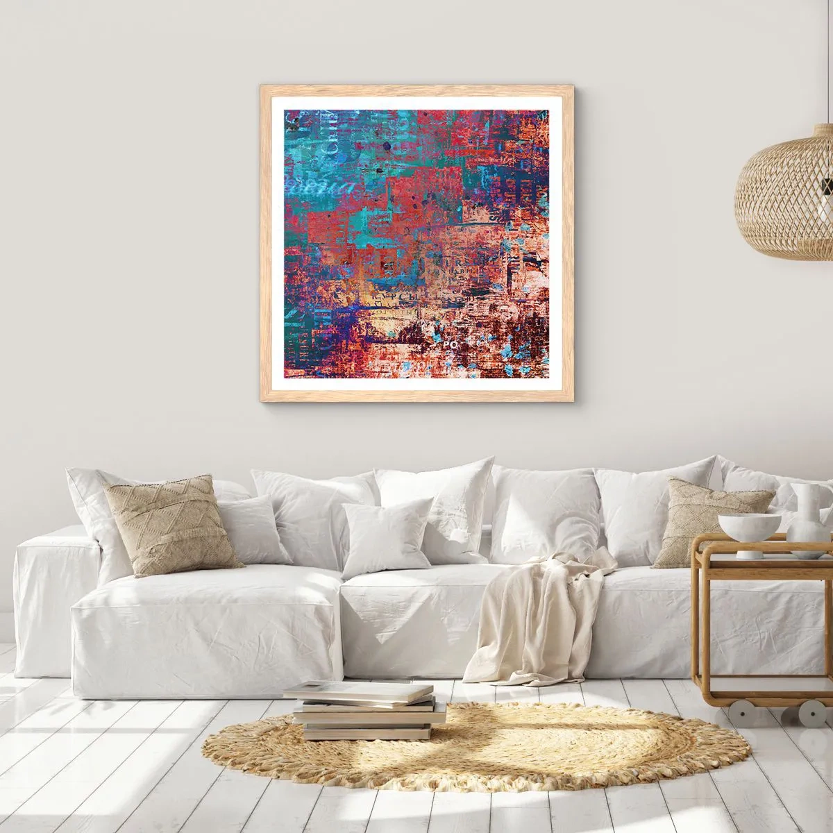 Plakat i ramme af lyst egetræ - Hukommelse og glemsel - 30x30 cm