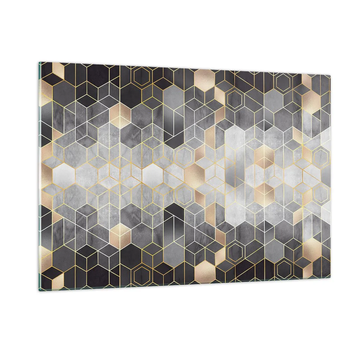 Billede på glas - Sammensætning af diamanter - 120x80 cm