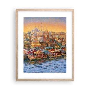 Plakat i ramme af lyst egetræ - En historie fra Istanbul - 40x50 cm