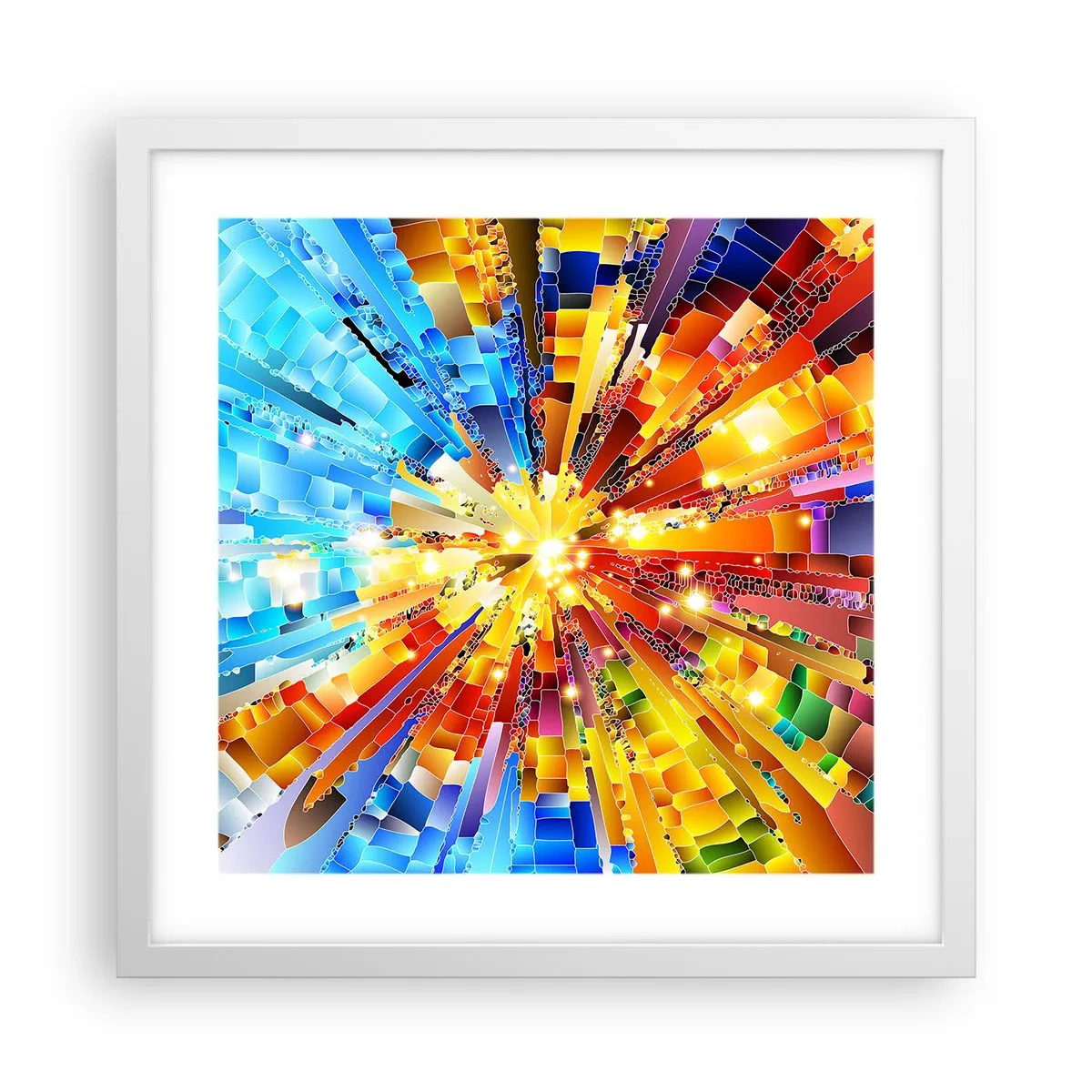 Plakat i hvid ramme - In medias res - 40x40 cm