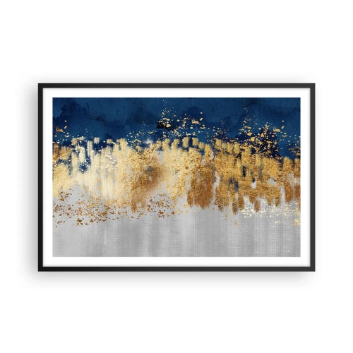 Plakat i sort ramme - Moderne komposition med gnist - 91x61 cm