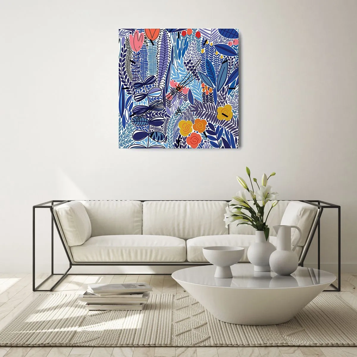 Vægur, Uret - Hawaiiansk have - 40x40 cm